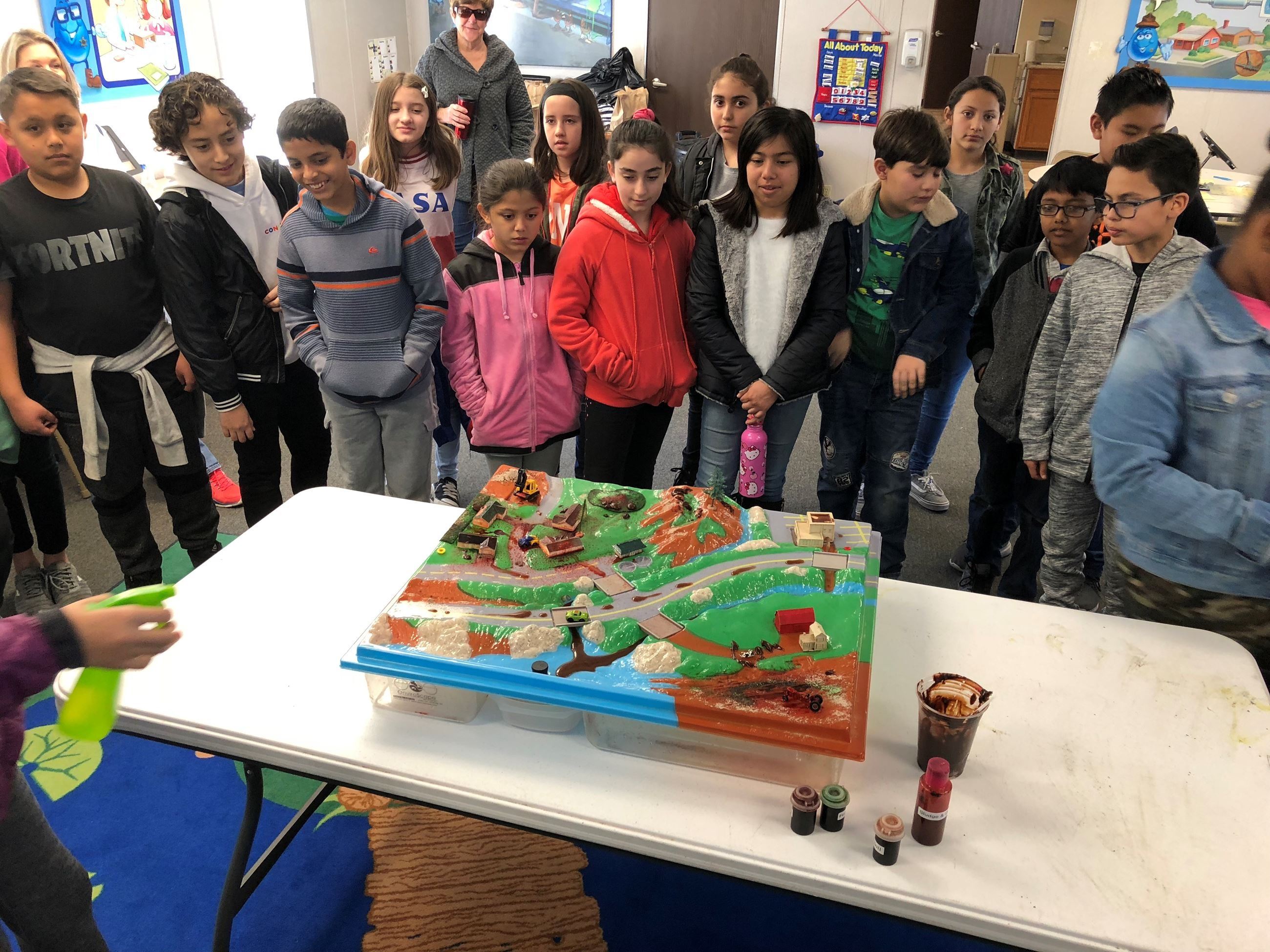 Students at the Environmental Learning Center doing an activity