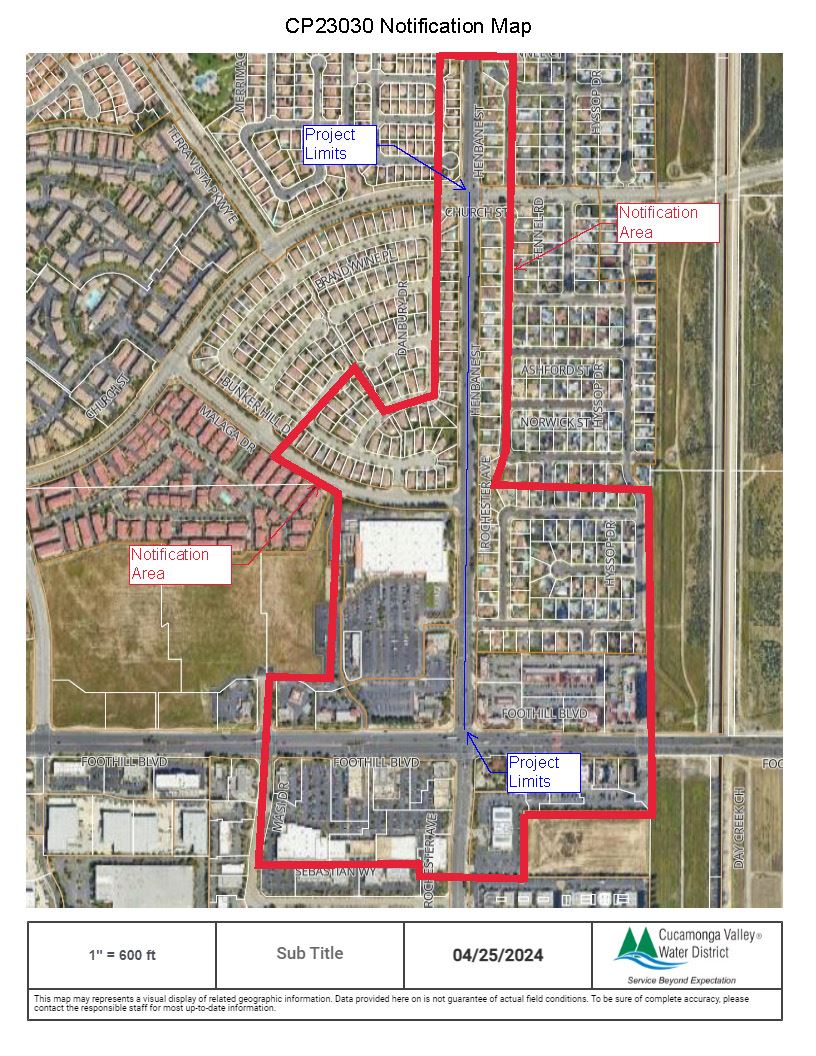 CP23030 Notification Map Foothill and Rochester